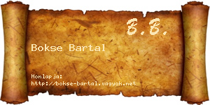 Bokse Bartal névjegykártya
